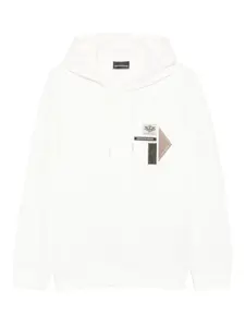 Свитер с капюшоном и нашивкой-логотипом EMPORIO ARMANI, белый