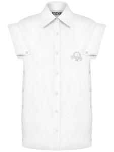 Moschino рубашка с вышитым логотипом, белый