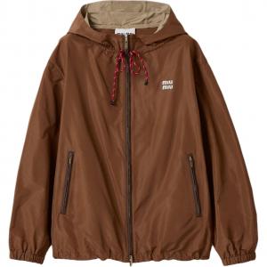 Куртка с капюшоном MIU MIU, коричневый