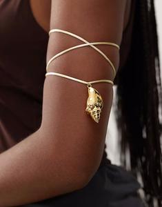 Браслет-корд с позолотой 18 карат, украшенный цирцей, с подвеской-ракушкой En Route