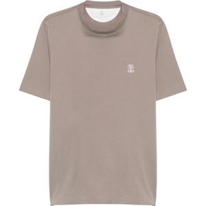 Футболка с принтом логотипа Brunello Cucinelli, светло-коричневый