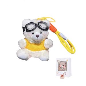 Очаровательные куклы Pilot Bear плюшевый кулон высота 13 см Dolls and bears dance, желтый