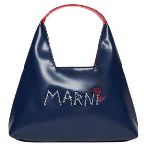 MARNI Детская сумка через плечо с вышитым логотипом и открытым верхом