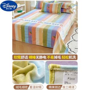 Disney Простыня из молочного велюра 250х270 см, утолщенная флисовая, цвет Rainbow Sweetheart