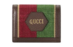 Холщовая кожаная сумка, бумажник, держатель для карт женские коричневый и разноцветный GUCCI