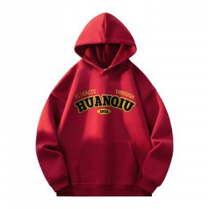 Толстовка Unisex Hooded Moderate Heavyweight HUANQIU, burgundy
