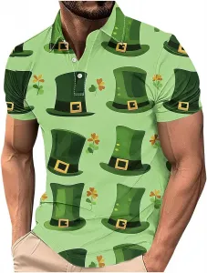 Мужская футболка поло St. Patrick's Day с принтом клевера Zeiyignr