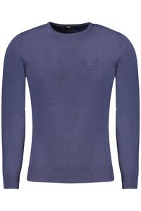 Джемпер мужской Cavalli Class облегающего кроя с вышитым логотипом, синий