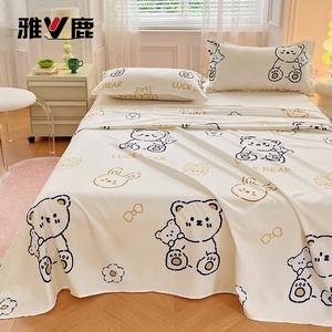 Yalu Простыня 180х230 см, принт Barbie Bear, комфортная, дышащая, мягкая