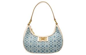 BALLY Хлопковая сумка-клешёк на плечо женская джинсового синего цвета