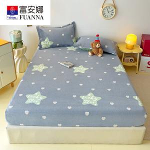 Fuanna Простыня на резинке 150х200 см, молочный вельвет, утепленная, флисовая подкладка