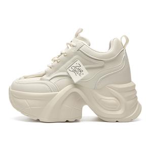 Кроссовки Elevator 9 см, износостойкие и легкие, низкие, массивные, женские ZHR, Beige