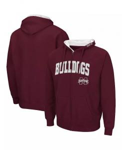 Мужская темно-бордовая толстовка с капюшоном Mississippi State Bulldogs Arch Logo 3.0 с застежкой-молнией Colosseum