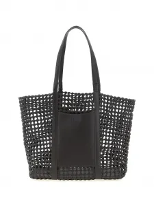 Ручная плетеная шоппер-сумка с тисненным логотипом STAUD, коричневый