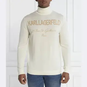 Водолазка стандартного кроя из шерсти Karl Lagerfeld, бежевый