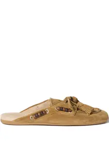 Мюли с кисточками MIU MIU, коричневый