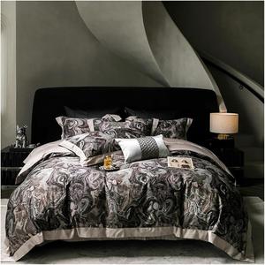 YUSIWOAL Комплект постельного белья с цветочными принтами в стиле масляной живописи из египетского хлопка 1000TC