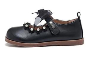 Детские дышащие кожаные низкие кеды Kids' TATA, черный