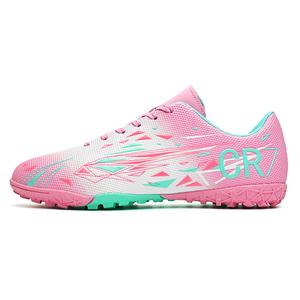 Футбольные бутсы детские с низким верхом и противоскользящим покрытием для подростков Kuding, розовый