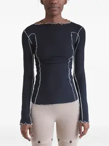 Футболка с длинными рукавами и оборками Baserange, синий