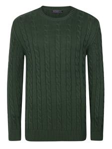 Зеленый свитер с косой вязкой Felix Hardy