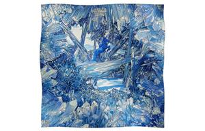 Шёлковый шарф Unisex Blue HERMES