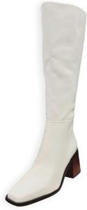 Женские модные сапоги Sam Edelman Wade с квадратным носком, высокой устойчивой подошвой и широким голенищем до колена, Ivory Wide Calf