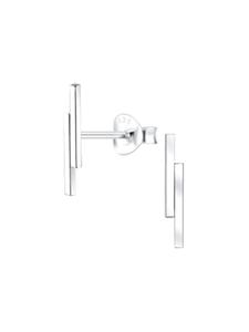 Alexander York Серьги-гвоздики STAB с двойной застежкой из серебра 925 пробы, комплект из 2 штук