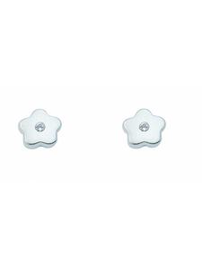 Adeliás Женские серьги-гвоздики из серебра 925 пробы в форме цветка с кубическим цирконием различных цветов