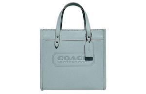 Сумка-тоут из телячьей кожи для покупок, ручная, через плечо, маленького размера, для женщин, цвета озёрной лазури COACH