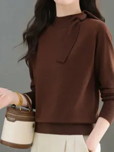 Вязаный женский топ с ленточной отделкой Doux Belle, цвет Dark Brown