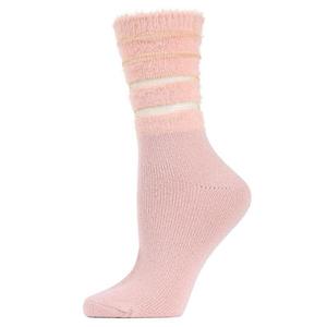 Женский плюшевый носок с полосками и мерцающим эффектом Memoi, Pink