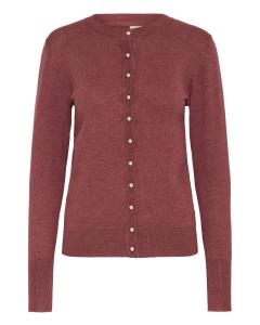 Pulz Вязаный кардиган 'PZSARA' в красно-мраморном цвете