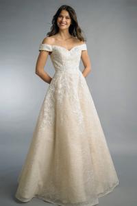 Бальное платье с открытыми плечами Basix Black Label, слоновая кость