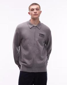 Вязаный джемпер Bolivar на молнии темно-серого цвета Dickies