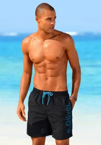 Купальные шорты S.Oliver с модным принтом логотипа, черный