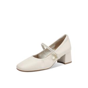 Туфли Мэри Джейн женские BOERDIQI, Ecru (Full Leather Inside And Out)