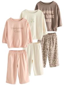 Пижама Next, бежевый/коричневый/розовый