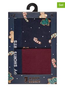 Happy Shorts Комплект из 2 штук: боксерские шорты темно-красного и темно-синего цвета