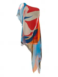 Шелковый кафтан Palenque на одно плечо Donde Esteban, красный