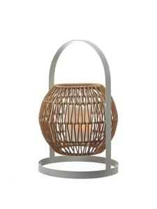 Marelida Солнечный светодиодный фонарь со свечой, имитирующий ротанг, высота 37 см, белого и коричневого цвета