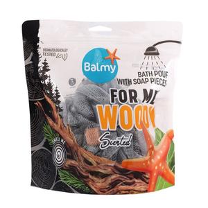 С кусочками мыла древесный мужской отшелушивающий гель для душа с мылом Balmy