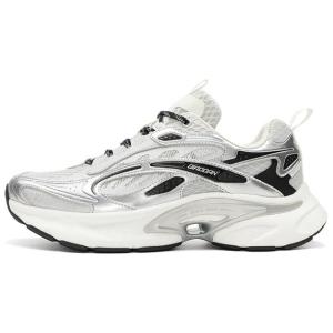 Мужские повседневные кроссовки Dry Shock Absorbers с дышащими противоскользящими вставками, серо-серебристого цвета QIAODAN, Gray Silver