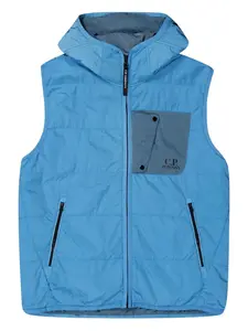 Стеганый жилет с капюшоном C.P. Company Kids, синий