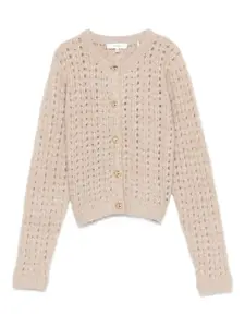 Кардиган с вязкой «косы» Frame, нейтральный