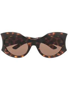 Солнцезащитные очки черепаховой расцветки Balenciaga Eyewear, зеленый