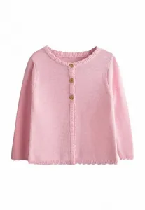 Классический кардиган прямого кроя с волнистым краем Jojo Maman Bébé, Light Pink