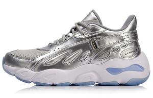 Кроссовки женские толстые низкие серебристо-серые Lining