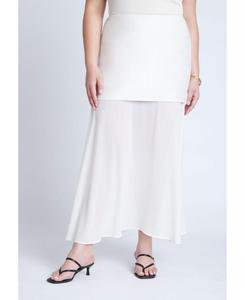 Женская юбка больших размеров из смешанных материалов ELOQUII, Cream