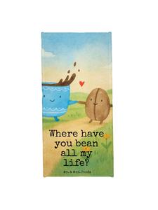 Mr. & Mrs. Panda Полотенце с рисунком кофейных зерен и надписью пастельно-желтого цвета